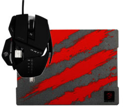 MAD CATZ  Cyborg R.A.T. 5 Optical Gaming Mouse with G.L.I.D.E. 3 Gaming Mouse Mat - Red & Grey
